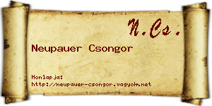Neupauer Csongor névjegykártya
